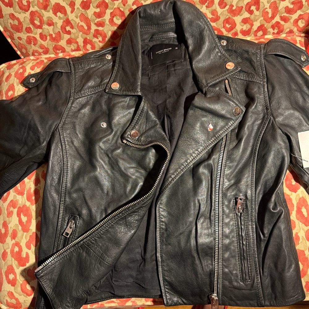 Lucky Brand Black Leather Women's Jacket
